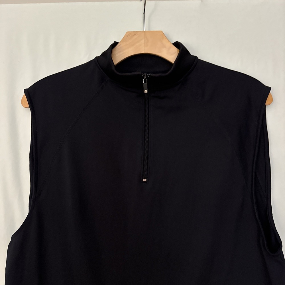 Footjoy Vest Mens Large 1/4 Zip Performance Golf Pullover Athletic Stretch Black